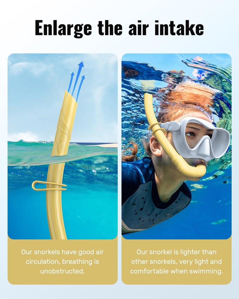 W WSTOO WSTOO Adults Diving Snorkel Breathing Tube Silicone Flexible Foldable Snorkel Anti-Drop for Freediving Swim Training,Diving and Scuba Diving,Easy to Carry for Travel - Image 3